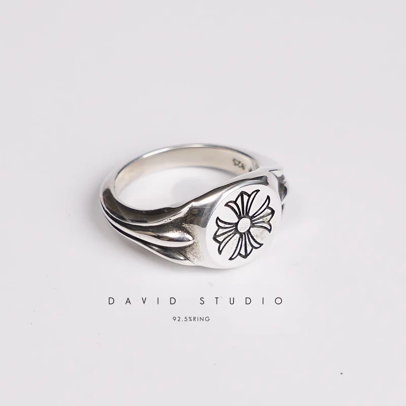 Chrome Hearts Cross Ring - Gothic 925 Sterling Silver Jewelry | David Studio