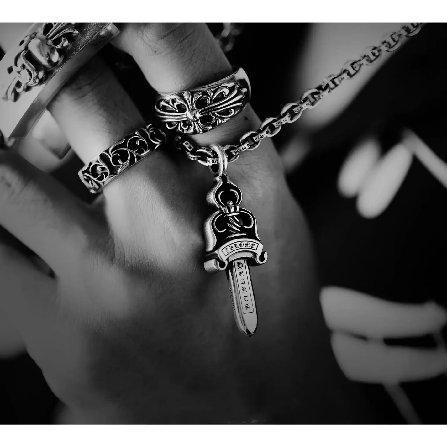 Chrome Hearts Cross Ring - Gothic 925 Sterling Silver Jewelry | David Studio