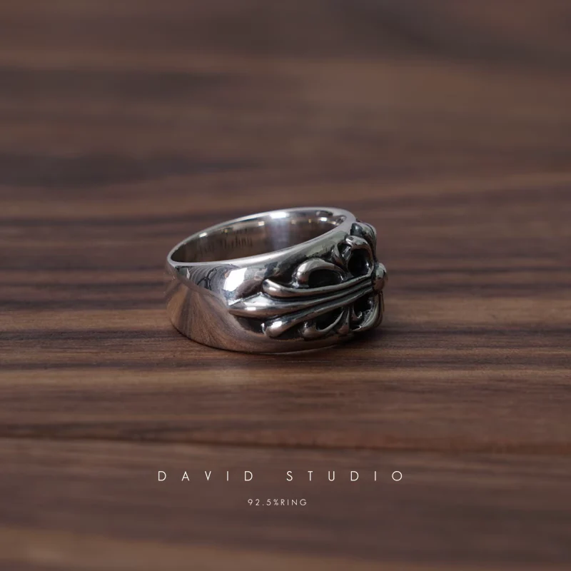 Chrome Hearts Cross Ring - Gothic 925 Sterling Silver Jewelry | David Studio