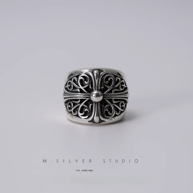 Chrome Hearts Cross Ring - Gothic 925 Sterling Silver Jewelry | David Studio