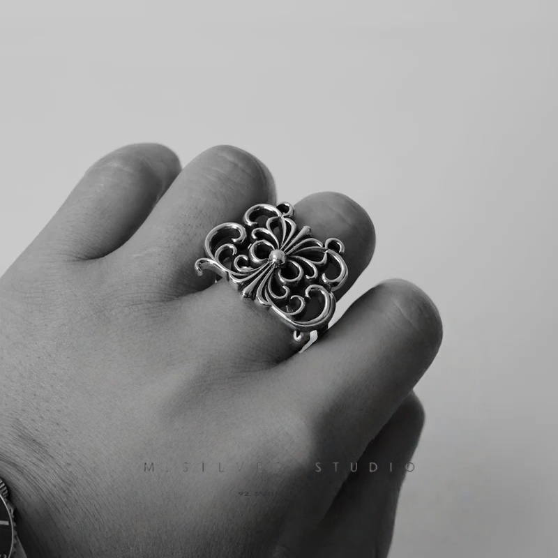 Chrome Hearts Cross Ring - Gothic 925 Sterling Silver Jewelry | David Studio
