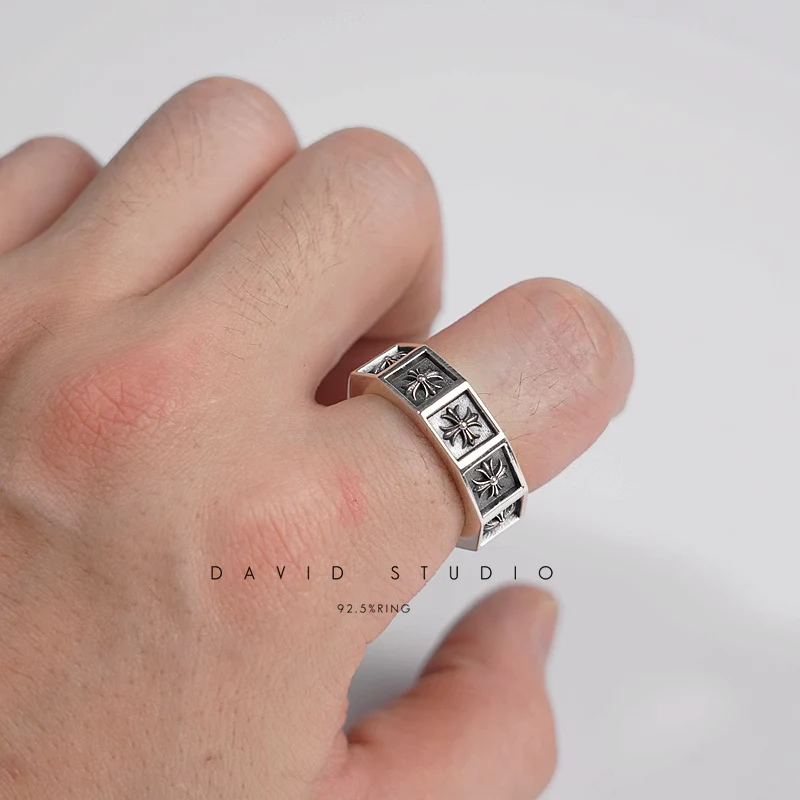 Chrome Hearts Cross Ring - Gothic 925 Sterling Silver Jewelry | David Studio