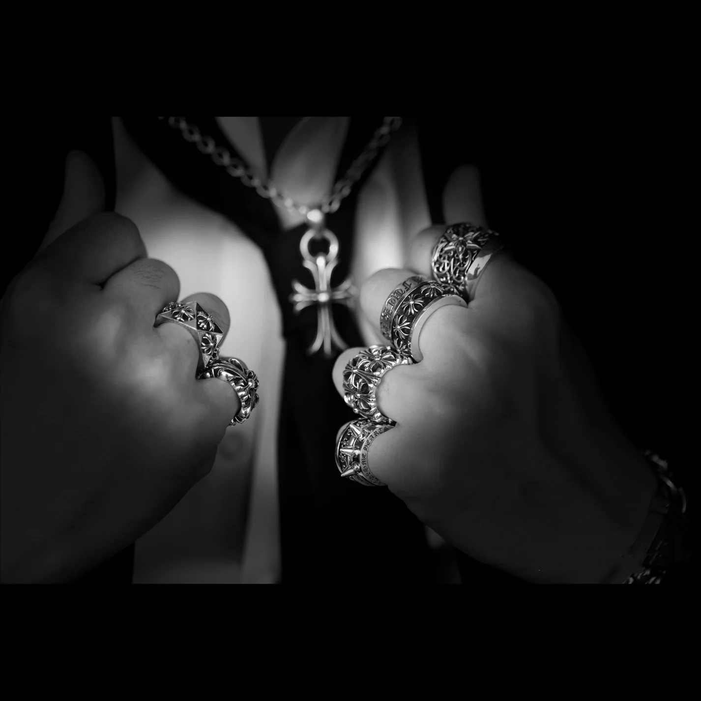 Chrome Hearts Cross Ring - Gothic 925 Sterling Silver Jewelry | David Studio