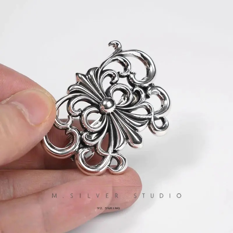 Chrome Hearts Cross Ring - Gothic 925 Sterling Silver Jewelry | David Studio