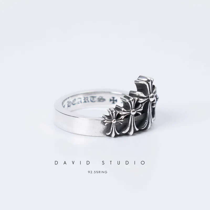 Chrome Hearts Cross Ring - Gothic 925 Sterling Silver Jewelry | David Studio