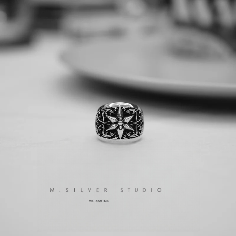 Chrome Hearts Cross Ring - Gothic 925 Sterling Silver Jewelry | David Studio