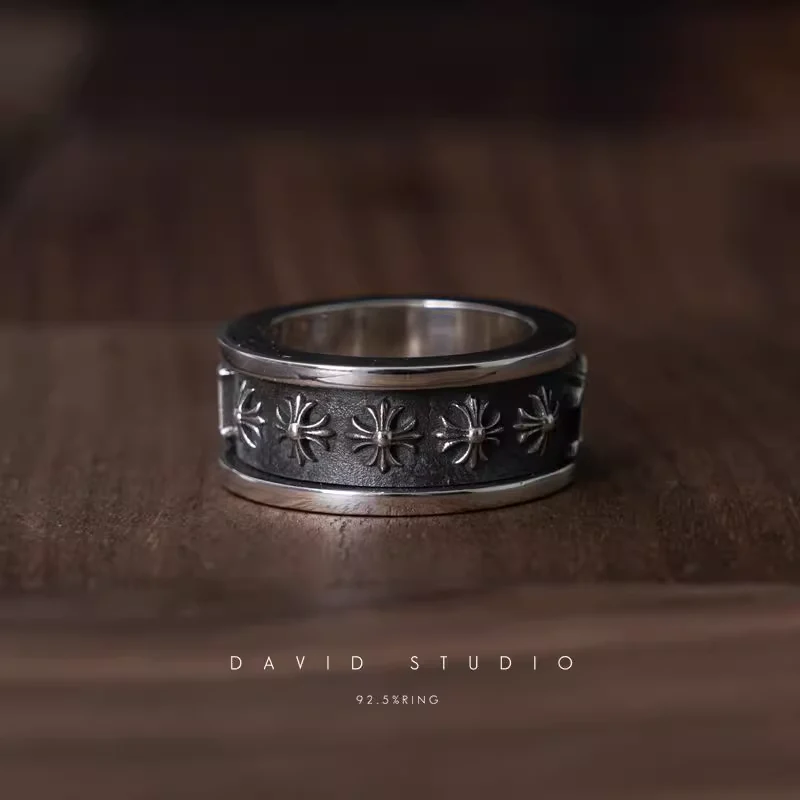 Chrome Hearts Cross Ring - Gothic 925 Sterling Silver Jewelry | David Studio