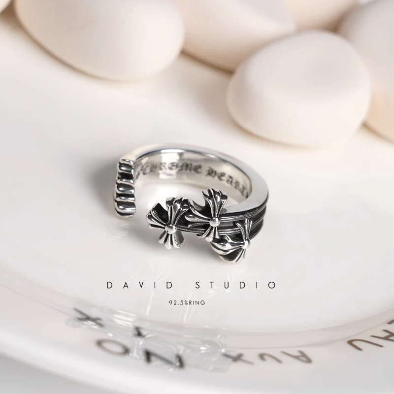 Chrome Hearts Cross Ring - Gothic 925 Sterling Silver Jewelry | David Studio