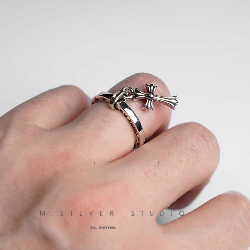 Chrome Hearts Cross Ring - Gothic 925 Sterling Silver Jewelry | David Studio