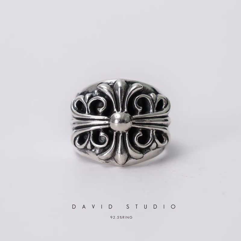 Chrome Hearts Cross Ring - Gothic 925 Sterling Silver Jewelry | David Studio