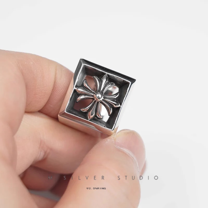 Chrome Hearts Cross Ring - Gothic 925 Sterling Silver Jewelry | David Studio