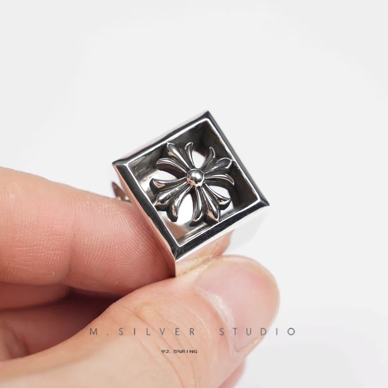 Chrome Hearts Cross Ring - Gothic 925 Sterling Silver Jewelry | David Studio