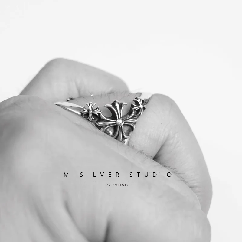 Chrome Hearts Cross Ring - Gothic 925 Sterling Silver Jewelry | David Studio