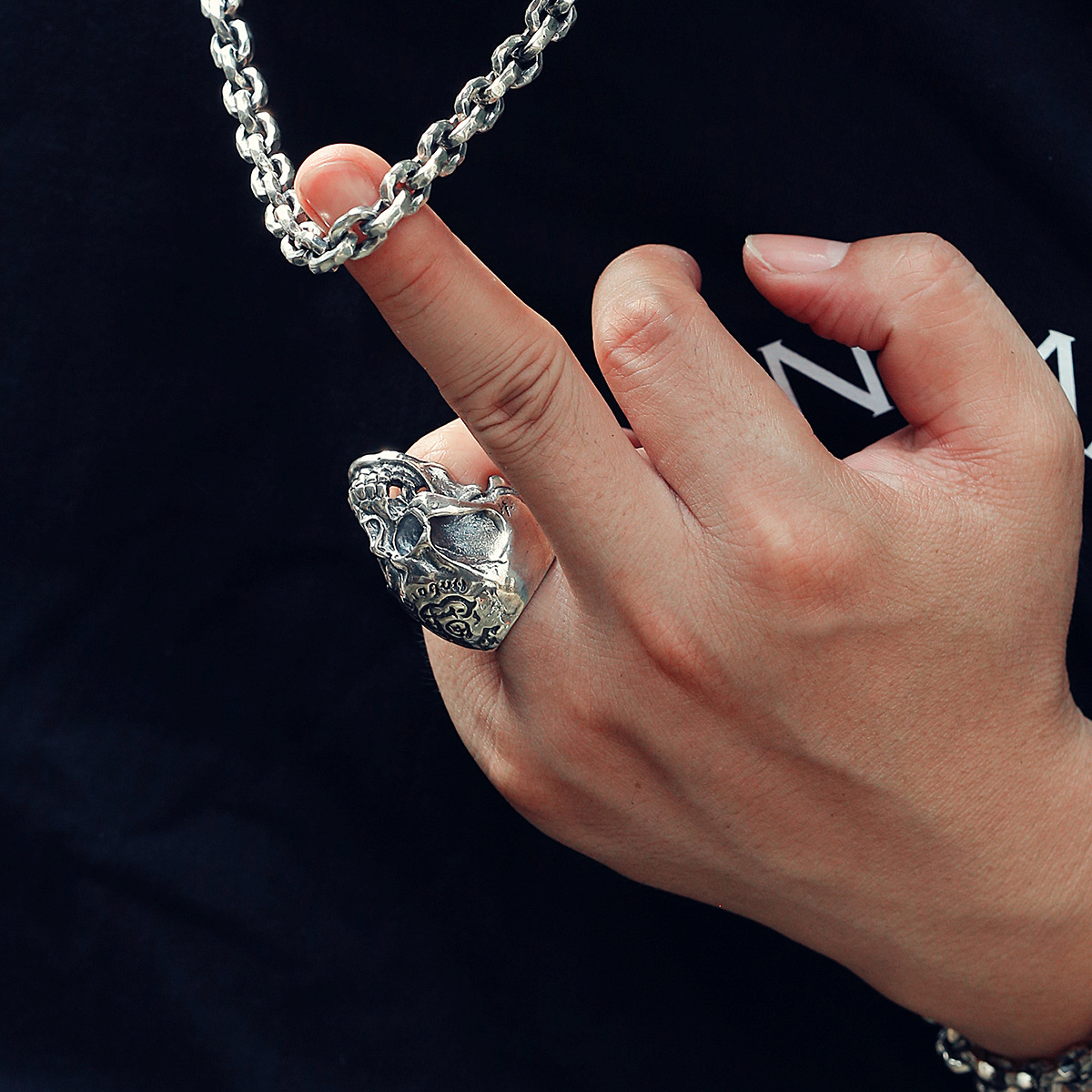 Chrome Hearts Cross Ring - Gothic 925 Sterling Silver Jewelry | David Studio