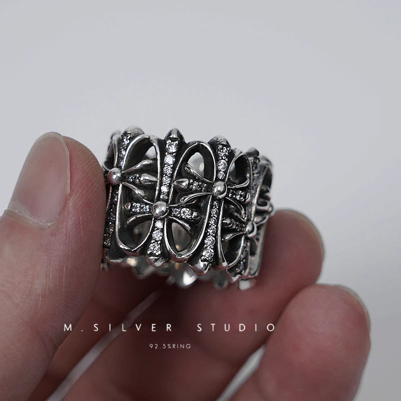 Chrome Hearts Cross Ring - Gothic 925 Sterling Silver Jewelry | David Studio