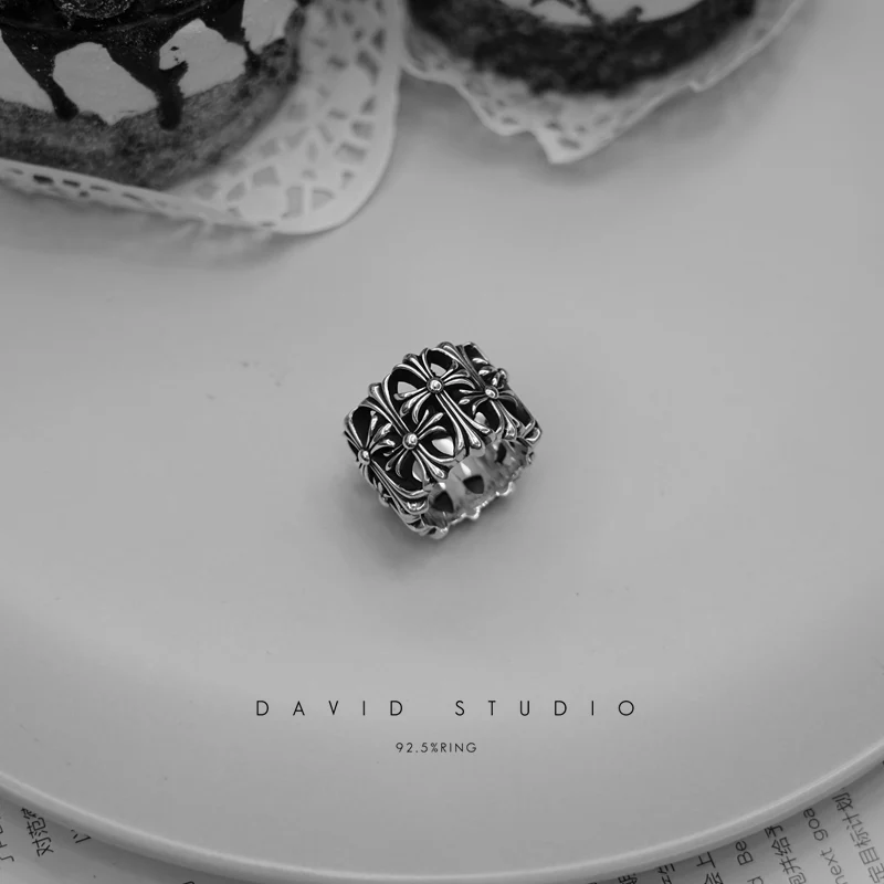 Chrome Hearts Cross Ring - Gothic 925 Sterling Silver Jewelry | David Studio