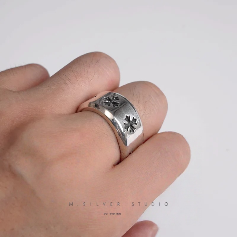 Chrome Hearts Cross Ring - Gothic 925 Sterling Silver Jewelry | David Studio