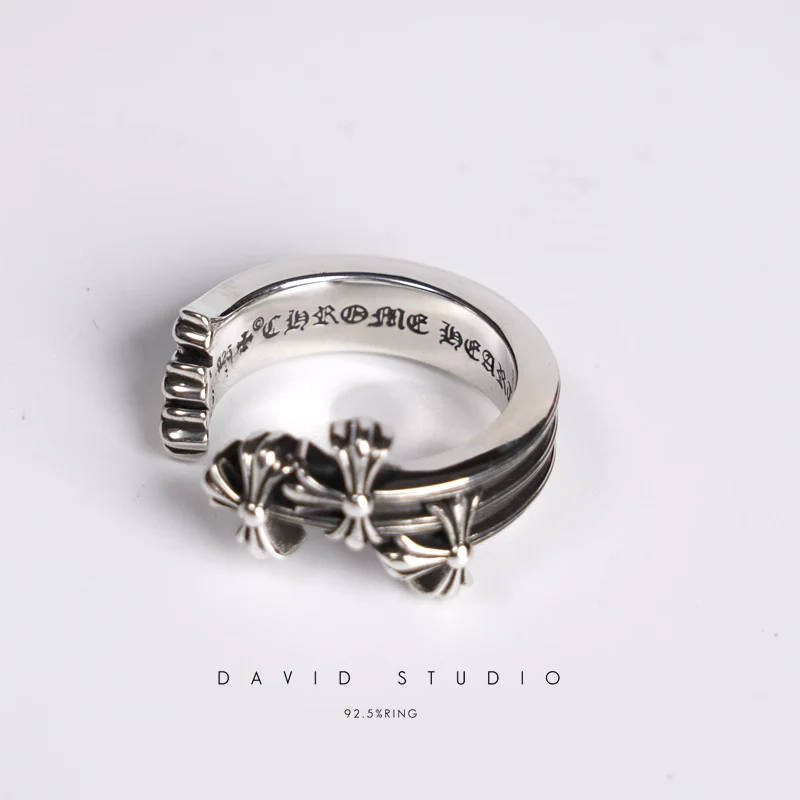 Chrome Hearts Cross Ring - Gothic 925 Sterling Silver Jewelry | David Studio