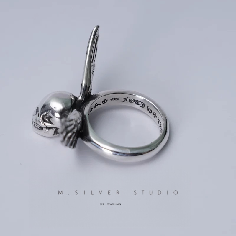 Chrome Hearts Cross Ring - Gothic 925 Sterling Silver Jewelry | David Studio
