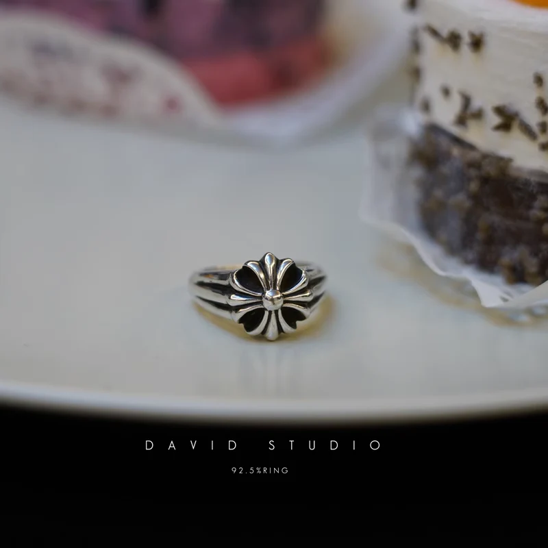 Chrome Hearts Cross Ring - Gothic 925 Sterling Silver Jewelry | David Studio