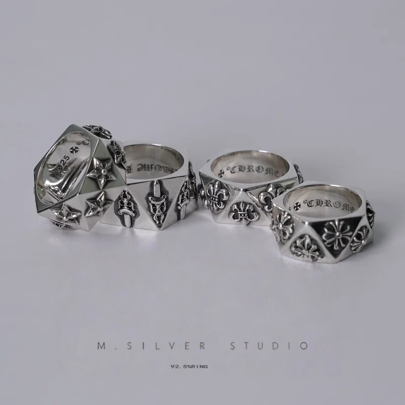 Chrome Hearts Cross Ring - Gothic 925 Sterling Silver Jewelry | David Studio