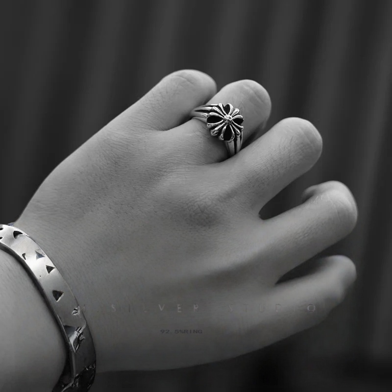 Chrome Hearts Cross Ring - Gothic 925 Sterling Silver Jewelry | David Studio