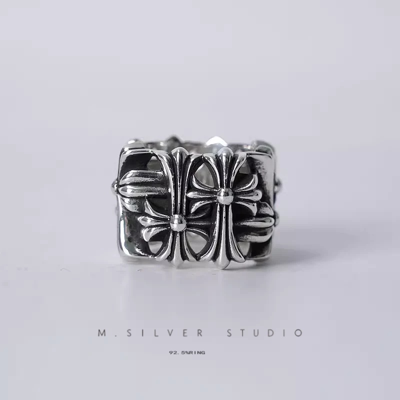 Chrome Hearts Cross Ring - Gothic 925 Sterling Silver Jewelry | David Studio