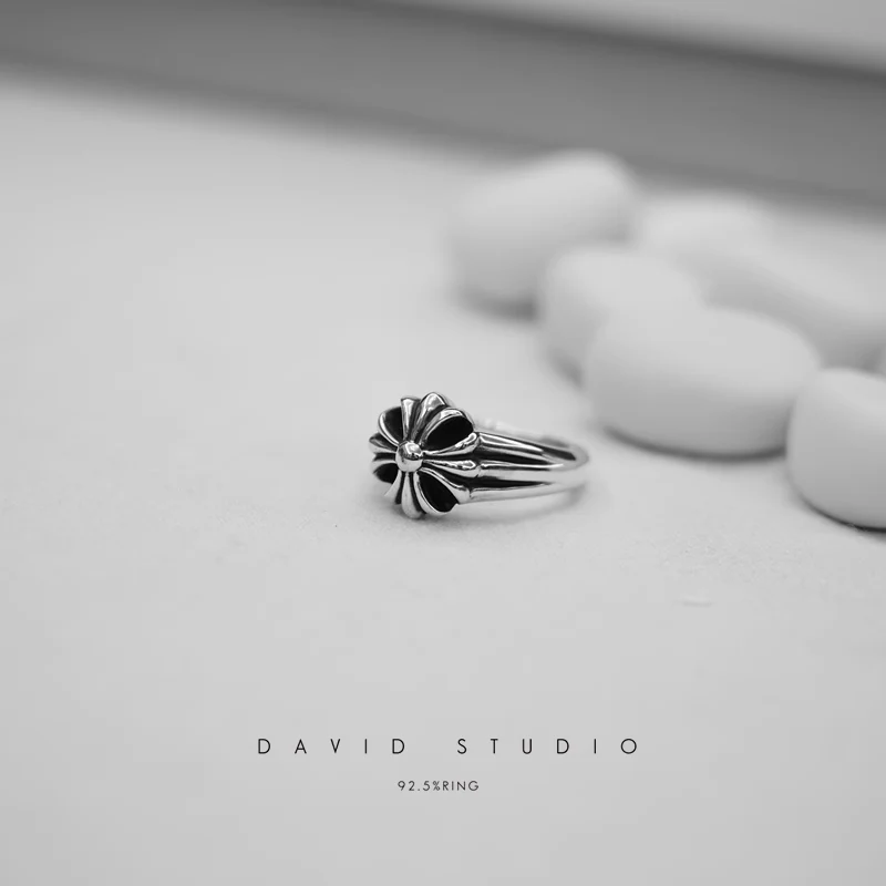 Chrome Hearts Cross Ring - Gothic 925 Sterling Silver Jewelry | David Studio