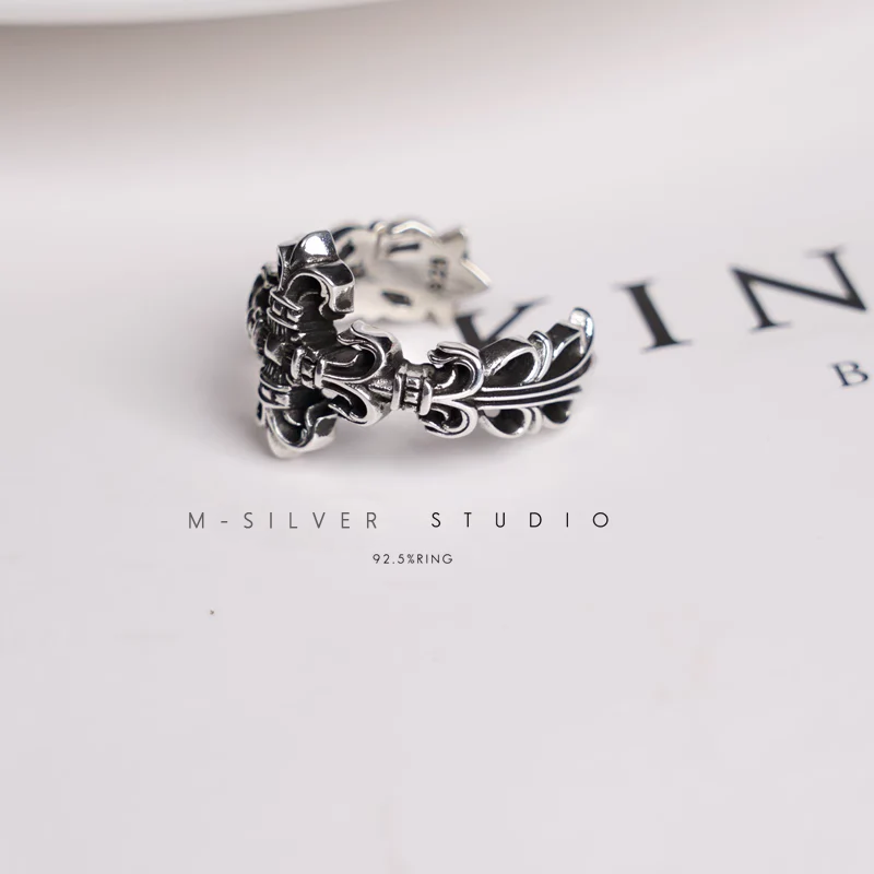 Chrome Hearts Cross Ring - Gothic 925 Sterling Silver Jewelry | David Studio
