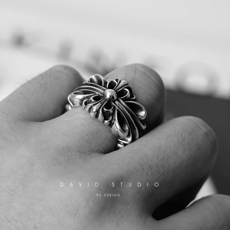 Chrome Hearts Cross Ring - Gothic 925 Sterling Silver Jewelry | David Studio