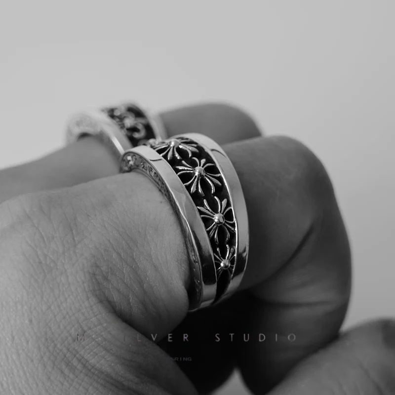 Chrome Hearts Cross Ring - Gothic 925 Sterling Silver Jewelry | David Studio