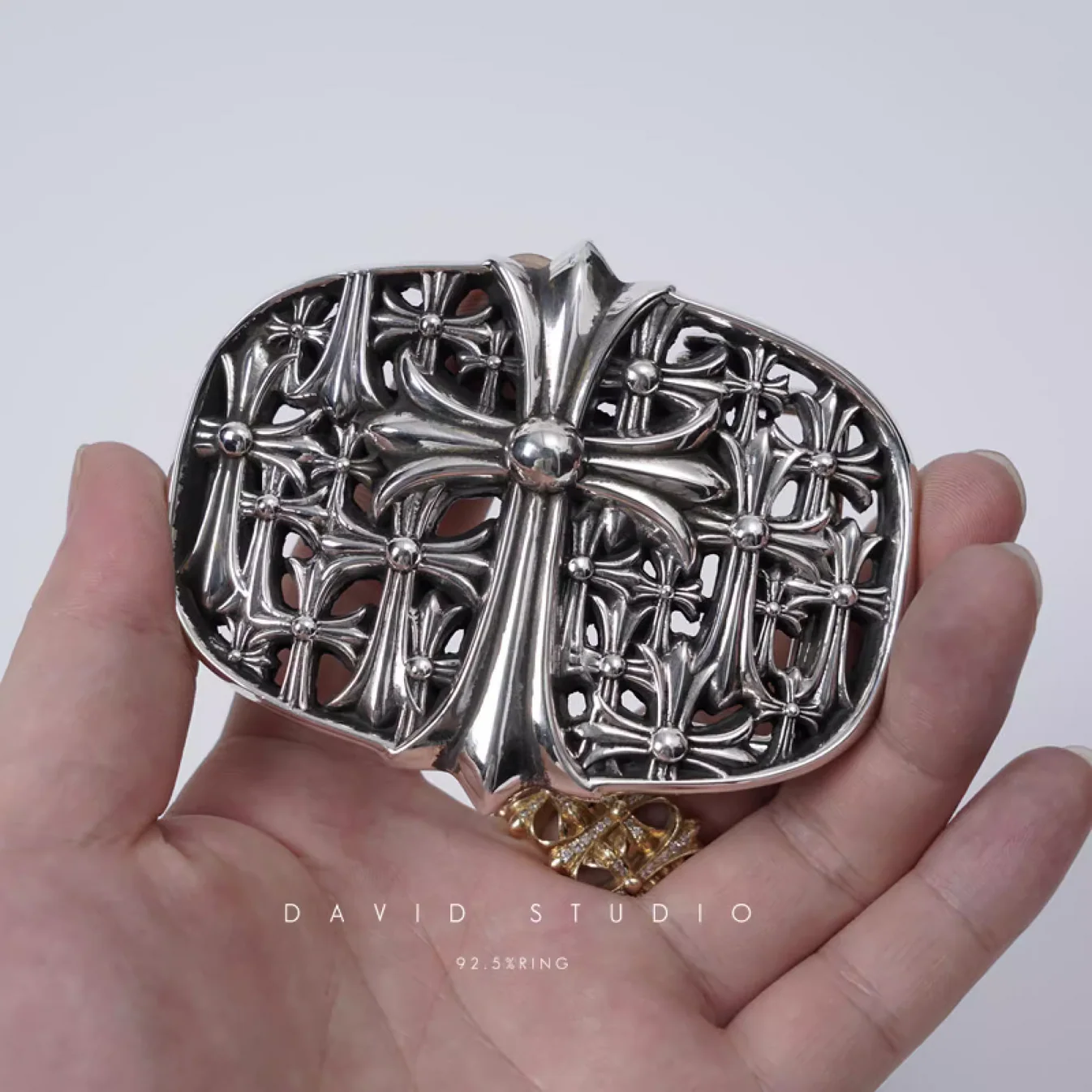 Chrome Hearts Cross Ring - Gothic 925 Sterling Silver Jewelry | David Studio