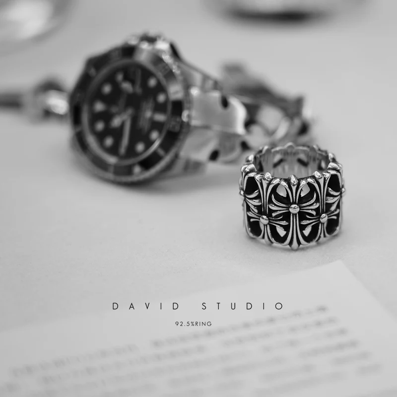Chrome Hearts Cross Ring - Gothic 925 Sterling Silver Jewelry | David Studio