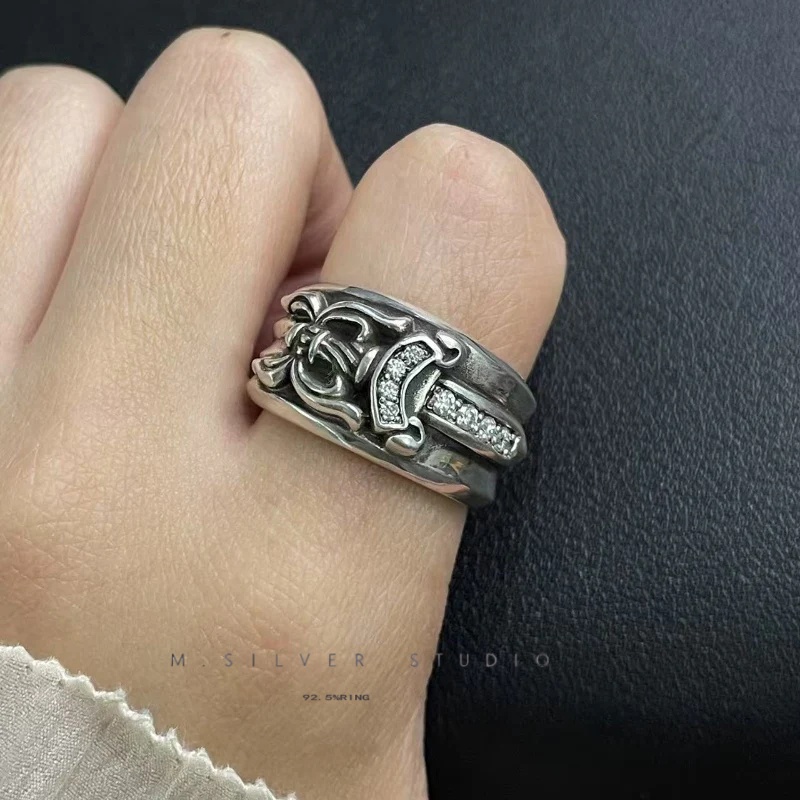 Chrome Hearts Cross Ring - Gothic 925 Sterling Silver Jewelry | David Studio