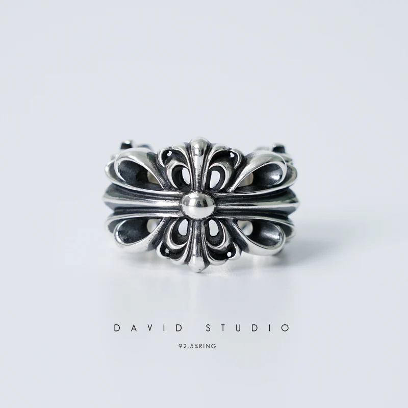 Chrome Hearts Cross Ring - Gothic 925 Sterling Silver Jewelry | David Studio