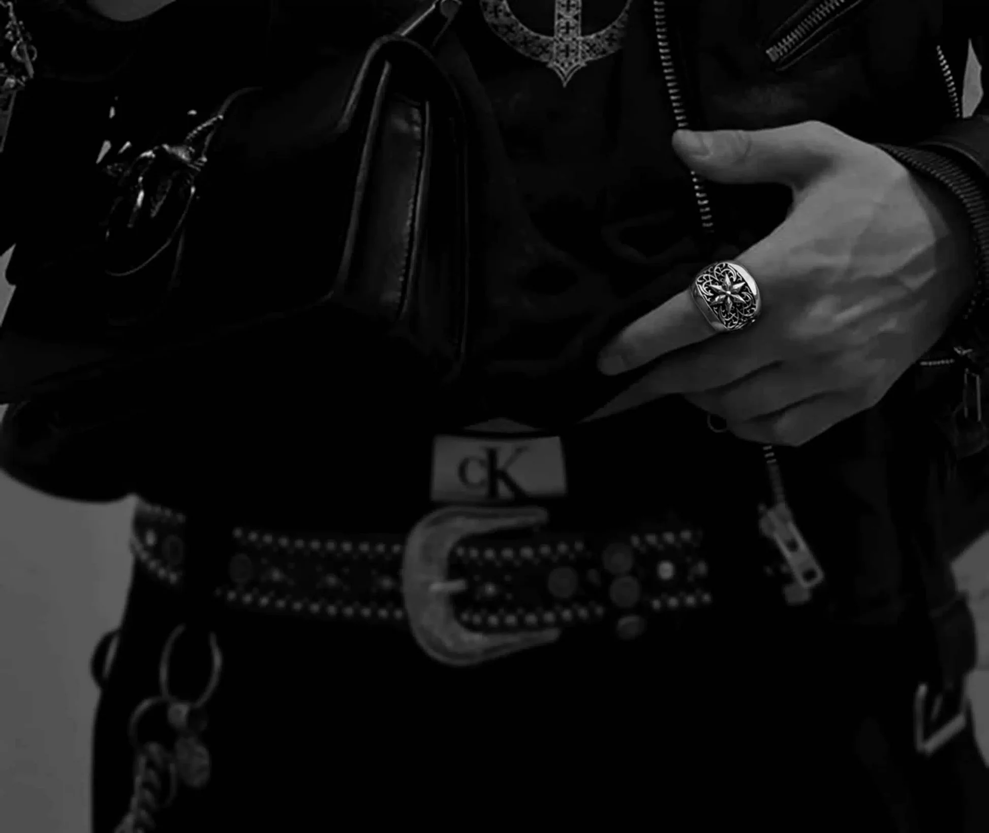 Chrome Hearts Cross Ring - Gothic 925 Sterling Silver Jewelry | David Studio