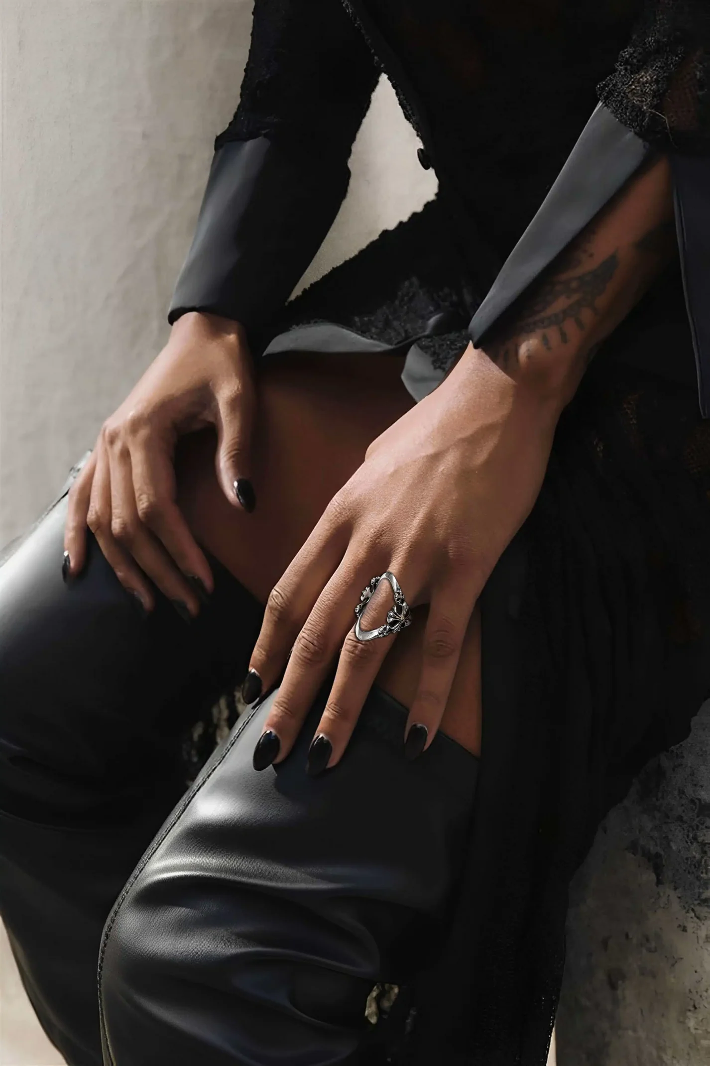 Chrome Hearts Cross Ring - Gothic 925 Sterling Silver Jewelry | David Studio