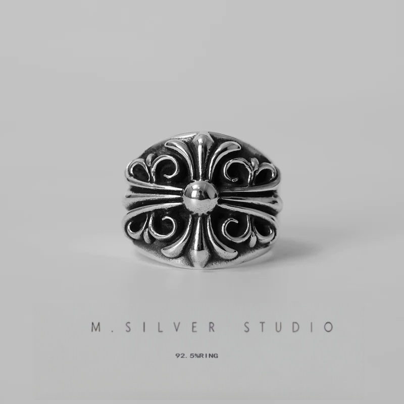 Chrome Hearts Cross Ring - Gothic 925 Sterling Silver Jewelry | David Studio