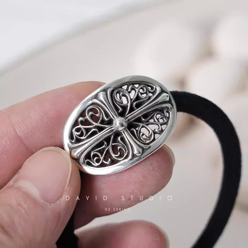 Chrome Hearts Cross Ring - Gothic 925 Sterling Silver Jewelry | David Studio