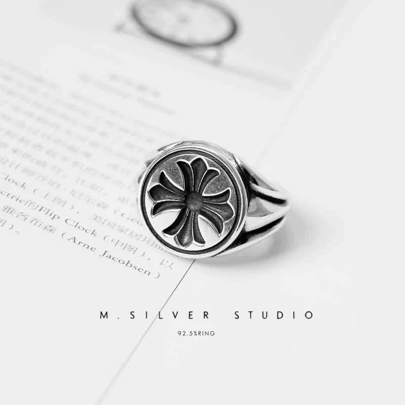 Chrome Hearts Cross Ring - Gothic 925 Sterling Silver Jewelry | David Studio