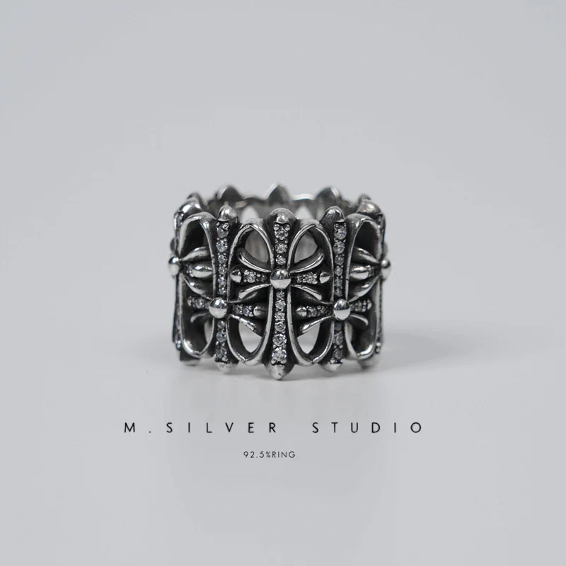 Chrome Hearts Cross Ring - Gothic 925 Sterling Silver Jewelry | David Studio