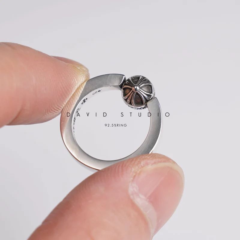 Chrome Hearts Cross Ring - Gothic 925 Sterling Silver Jewelry | David Studio