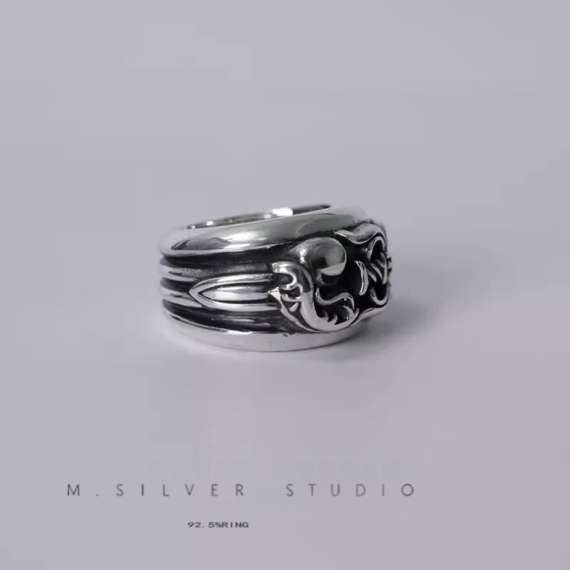 Chrome Hearts Cross Ring - Gothic 925 Sterling Silver Jewelry | David Studio