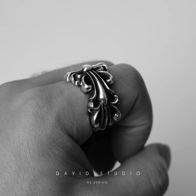 Chrome Hearts Cross Ring - Gothic 925 Sterling Silver Jewelry | David Studio