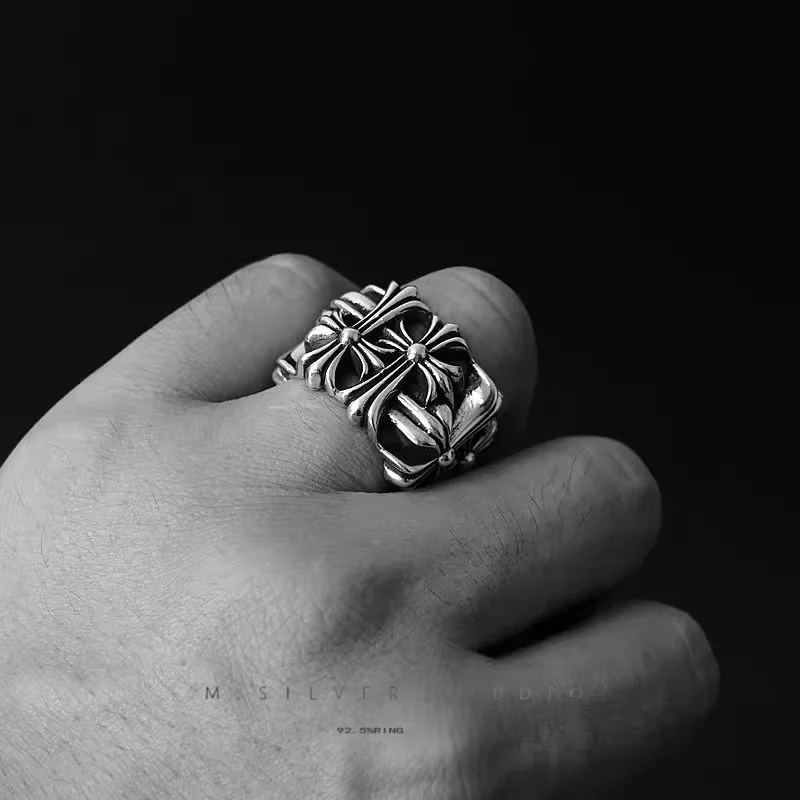 Chrome Hearts Cross Ring - Gothic 925 Sterling Silver Jewelry | David Studio