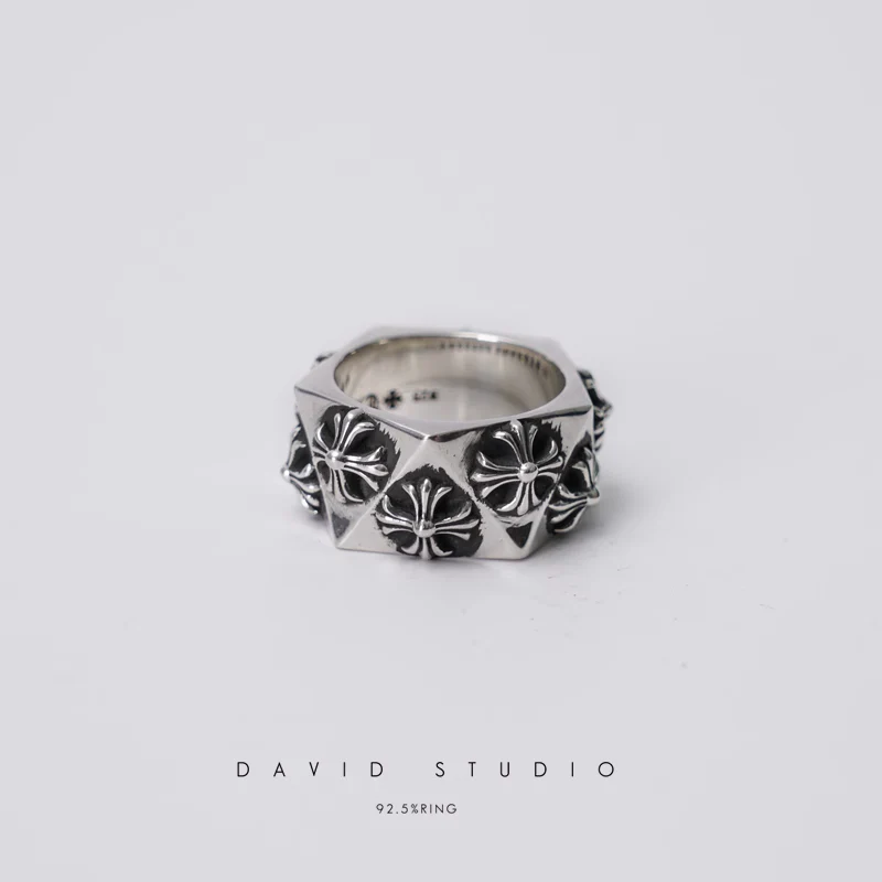 Chrome Hearts Cross Ring - Gothic 925 Sterling Silver Jewelry | David Studio