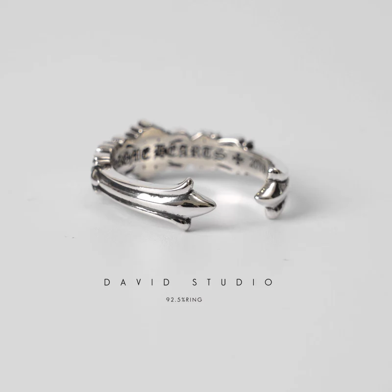 Chrome Hearts Cross Ring - Gothic 925 Sterling Silver Jewelry | David Studio
