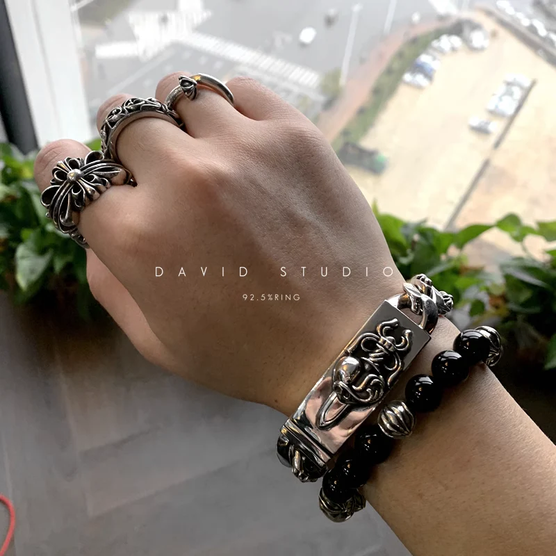 Chrome Hearts Cross Ring - Gothic 925 Sterling Silver Jewelry | David Studio