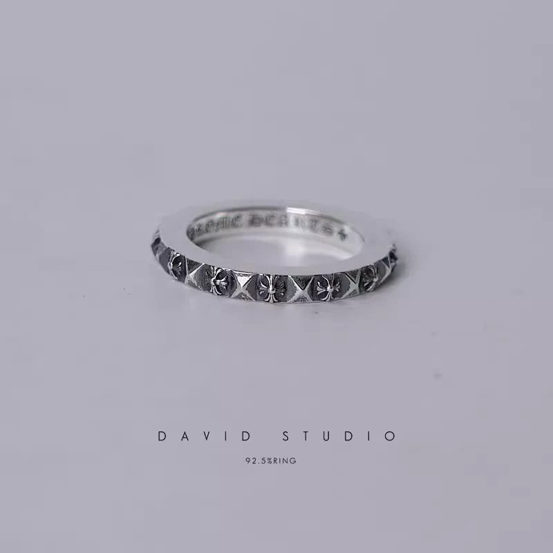 Chrome Hearts Cross Ring - Gothic 925 Sterling Silver Jewelry | David Studio