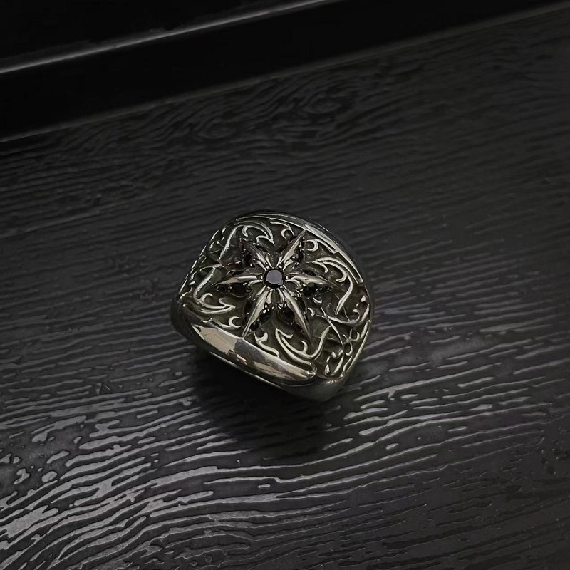 Chrome Hearts Cross Ring - Gothic 925 Sterling Silver Jewelry | David Studio
